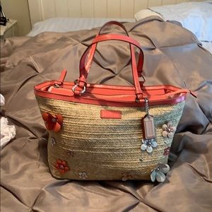 Coach straw summer bag
